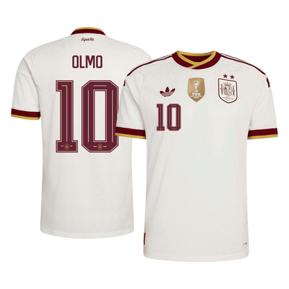 OLMO #10 Spanyolország Játékos Verzió Idegenbeli Mez Világbajnoki 2026 Fehér
