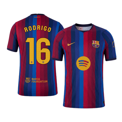RODRIGO #16 Barcelona Játékos Verzió Hazai Mez 2026/27 Piros & Kék