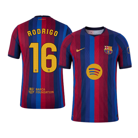 RODRIGO #16 Barcelona Játékos Verzió Hazai Mez 2026/27 Piros & Kék