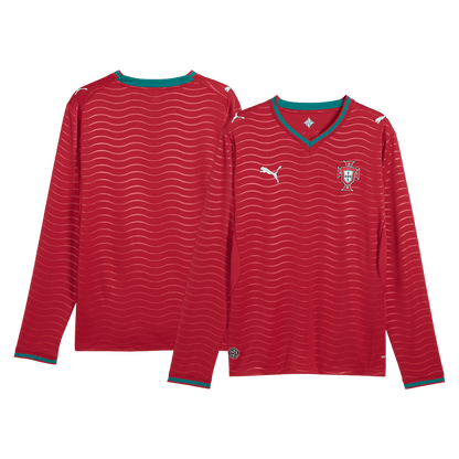 Portugália Hazai Hosszú Ujjú Világbajnoki Mez 2026 Piros