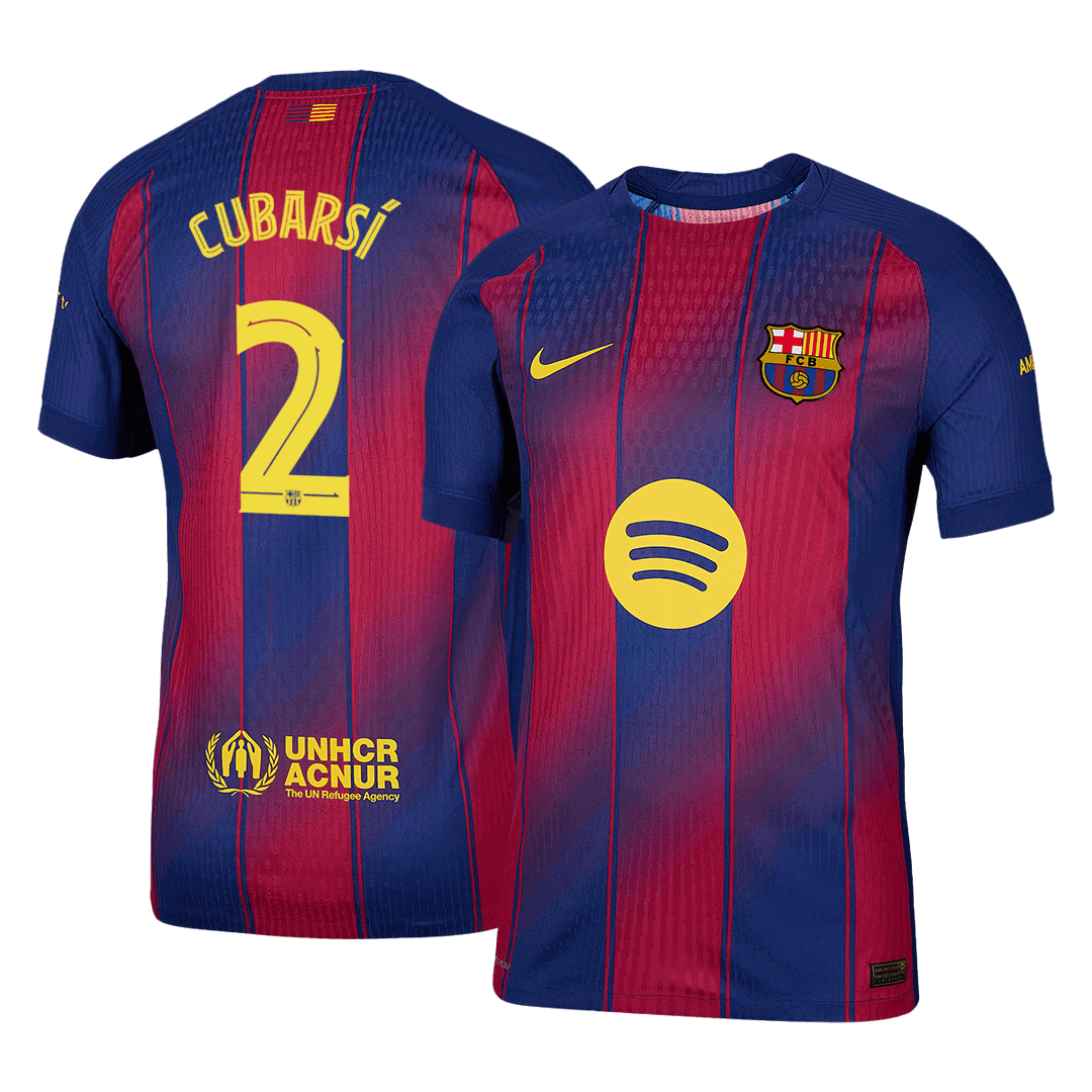 CUBARSÍ #2 Játékos Barcelona Otthon Soccer Mez 2025/26 Piros&Kék - UCL