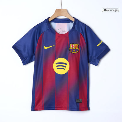 Kid's Barcelona Hazai Soccer Mez Készlet(Mez+Rövidnadrág) 2025/26 Piros&Kék