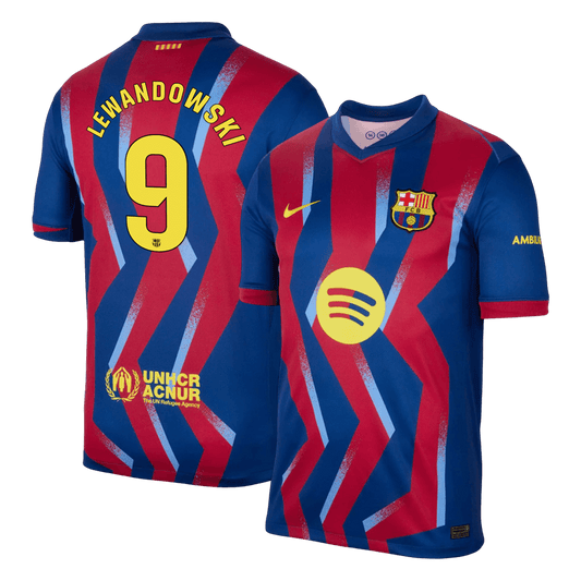 LEWANDOWSKI #9 Barcelona Negyedik  Mez 2025/26 Piros&Kék