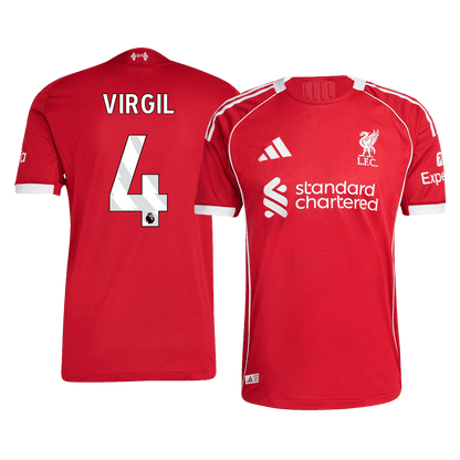 VIRGIL #4 Játékos Liverpool Otthon Soccer Mez 25/26 Piros 2025/26