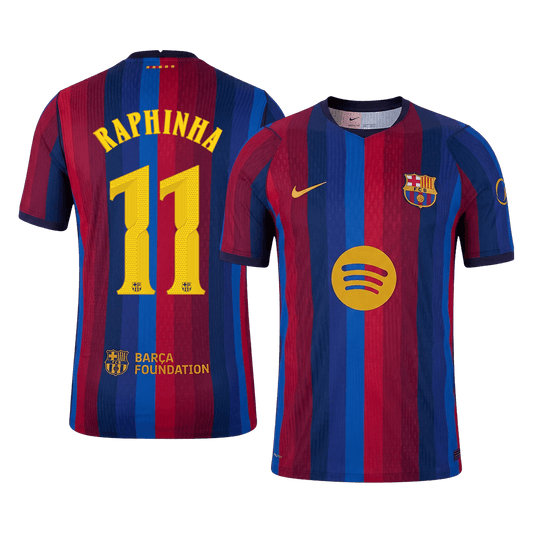 RAPHINHA #11 Barcelona Játékos Verzió Hazai Mez 2026/27 Piros & Kék - UCL