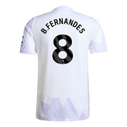 B.FERNANDES #8 Játékos Manchester United Idegenbeli Soccer Mez 2025/26 Fehér