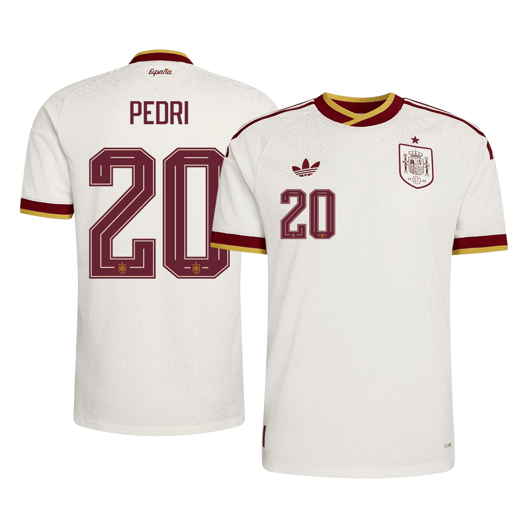 PEDRI #20 Spanyolország Játékos Verzió Idegenbeli Mez Világbajnoki 2026 Fehér