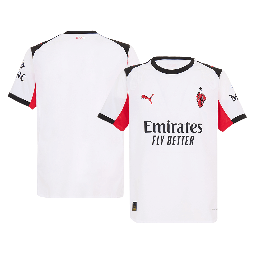 Játékos AC Milan Idegenbeli Soccer Mez 2025/26 Fehér