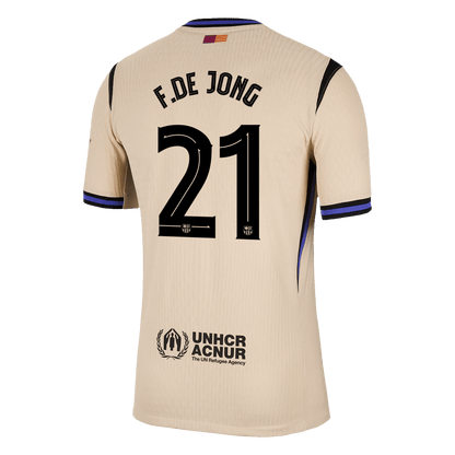 F.DE JONG #21 Játékos Barcelona Idegenbeli Soccer Mez 2025/26 Sárga - UCL